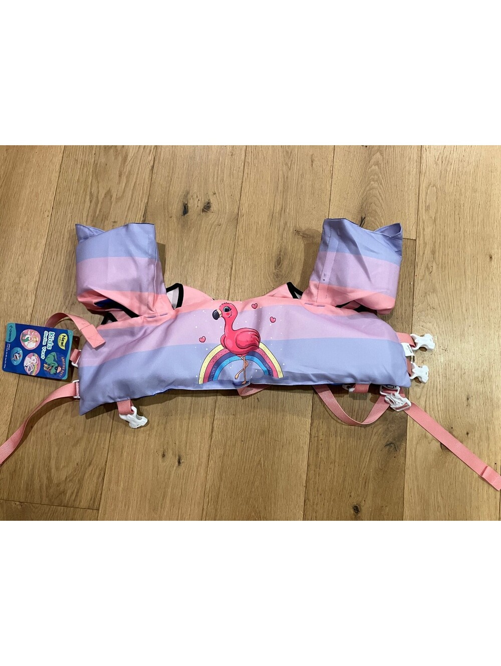 NWT Chriffer Flamingo & Rainbow Kids Swim Vest (33-55 lbs)